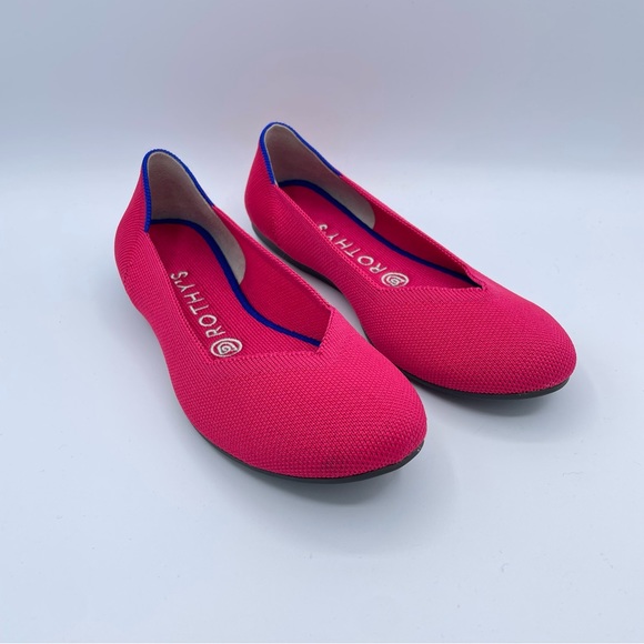 Rothy’s Round Toe Ballet Flats 7 1/2 Hot Pink Sexy Barbie - Picture 3 of 15